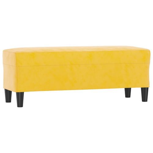 Banc Jaune 100x35x41 cm Velours - Photo n°2; ?>