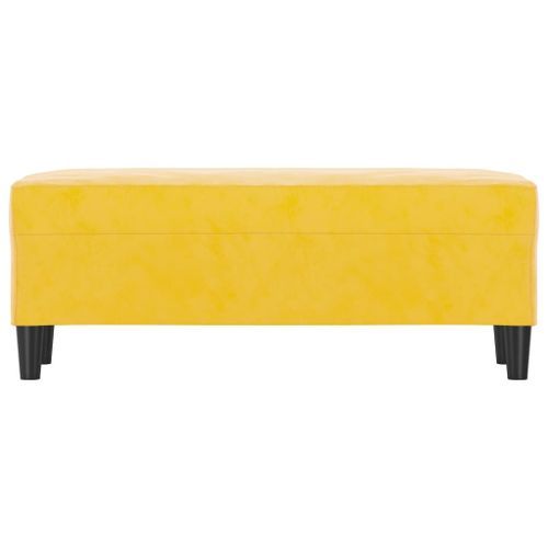 Banc Jaune 100x35x41 cm Velours - Photo n°3; ?>