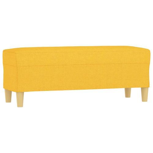 Banc Jaune clair 100x35x41 cm Tissu - Photo n°2; ?>