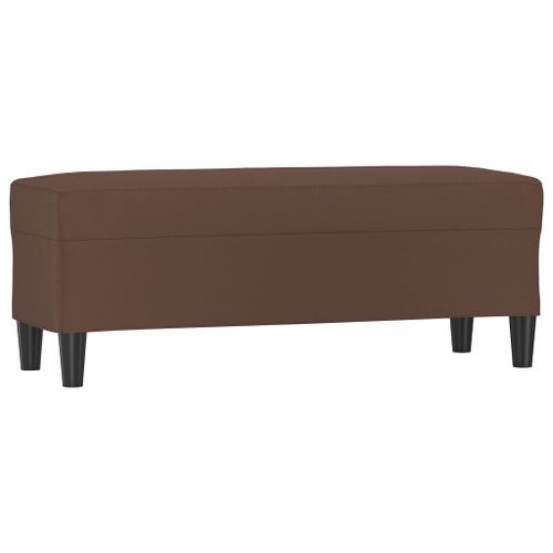 Banc Marron 100x35x41 cm Similicuir - Photo n°2; ?>