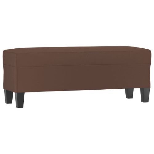 Banc Marron 100x35x41 cm Similicuir - Photo n°2; ?>