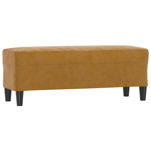 Banc Marron 100x35x41 cm Velours - Photo n°2; ?>