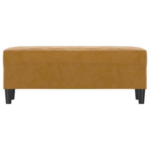 Banc Marron 100x35x41 cm Velours - Photo n°3; ?>