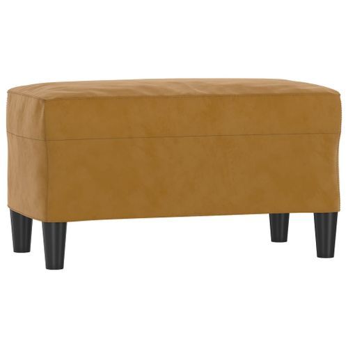 Banc Marron 70x35x41 cm Velours - Photo n°2; ?>