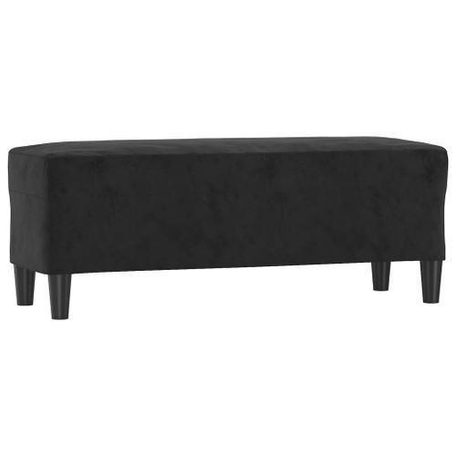 Banc Noir 100x35x41 cm Velours - Photo n°2; ?>