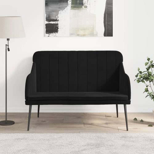 Banc Noir 110x76x80 cm Velours - Photo n°2; ?>