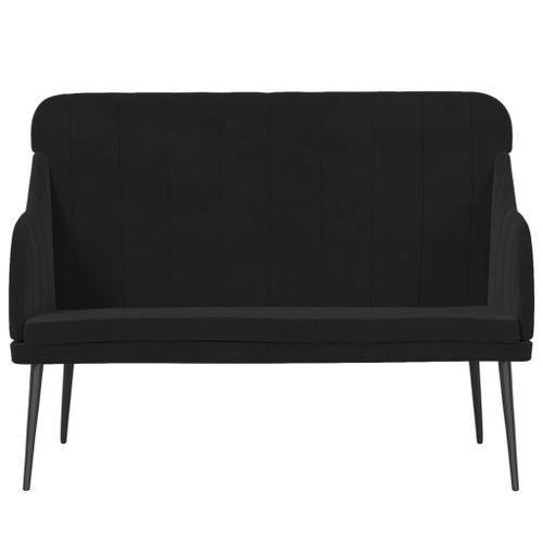 Banc Noir 110x76x80 cm Velours - Photo n°3; ?>