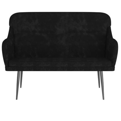 Banc Noir 110x76x80 cm Velours - Photo n°3; ?>