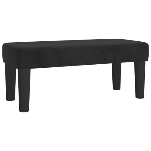 Banc Noir 70x30x30 cm Velours - Photo n°2; ?>