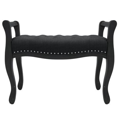 Banc Noir 80x45x60 cm Velours - Photo n°3; ?>