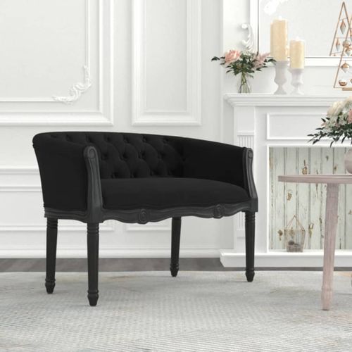 Banc Noir 98x56x69 cm Velours - Photo n°2; ?>