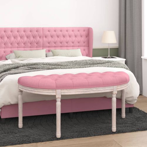 Banc Rose 110,5x45x49 cm Velours - Photo n°2; ?>