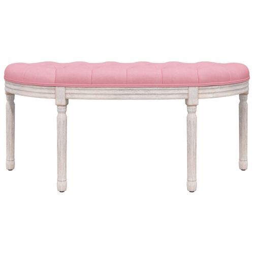 Banc Rose 110,5x45x49 cm Velours - Photo n°3; ?>