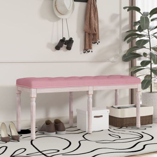 Banc Rose 110x40x49 cm Velours - Photo n°2; ?>