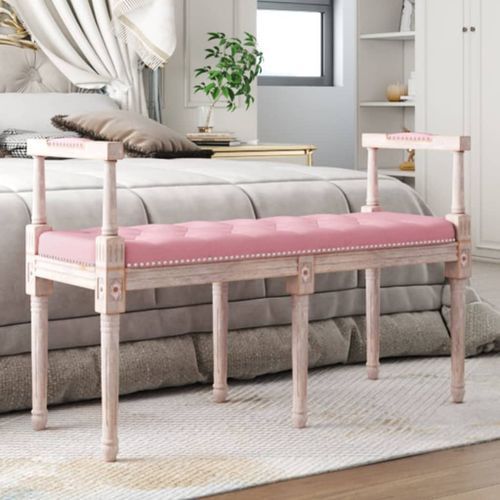 Banc Rose 110x40x70 cm Velours - Photo n°2; ?>