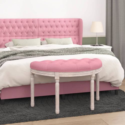 Banc Rose 81,5x41x49 cm Velours - Photo n°2; ?>