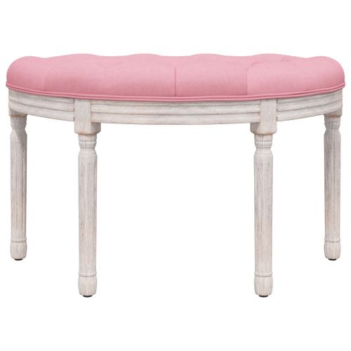 Banc Rose 81,5x41x49 cm Velours - Photo n°3; ?>