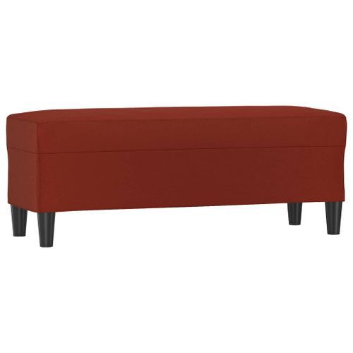 Banc Rouge bordeaux 100x35x41 cm Similicuir - Photo n°2; ?>