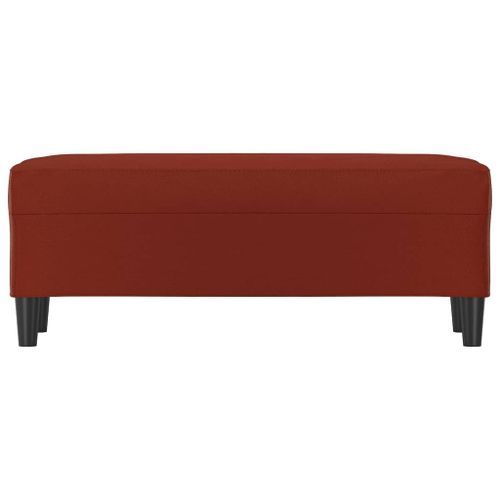 Banc Rouge bordeaux 100x35x41 cm Similicuir - Photo n°3; ?>