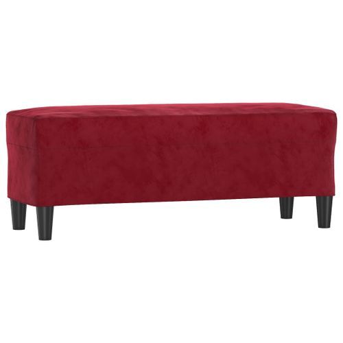 Banc Rouge bordeaux 100x35x41 cm Velours - Photo n°2; ?>