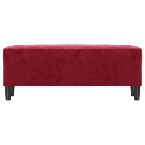 Banc Rouge bordeaux 100x35x41 cm Velours - Photo n°3; ?>