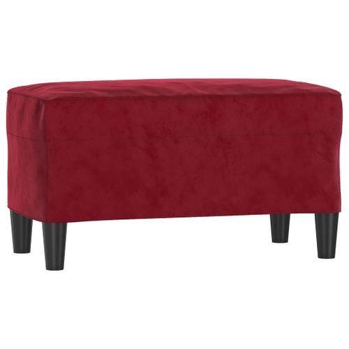 Banc Rouge bordeaux 70x35x41 cm Velours - Photo n°2; ?>