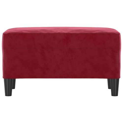 Banc Rouge bordeaux 70x35x41 cm Velours - Photo n°3; ?>