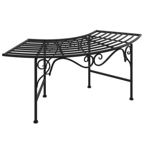 Banc tour d'arbre 113 cm Noir Acier - Photo n°3; ?>