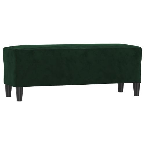 Banc Vert foncé 100x35x41 cm Velours - Photo n°2; ?>