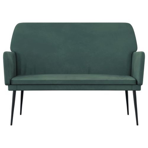 Banc Vert foncé 108x79x79 cm Velours - Photo n°3; ?>