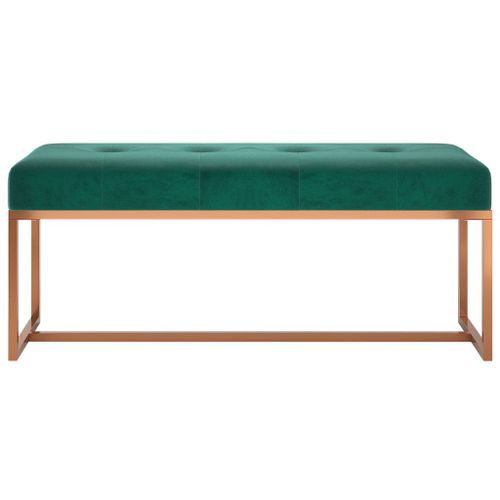 Banc Vert foncé 110x36x45 cm Velours - Photo n°3; ?>