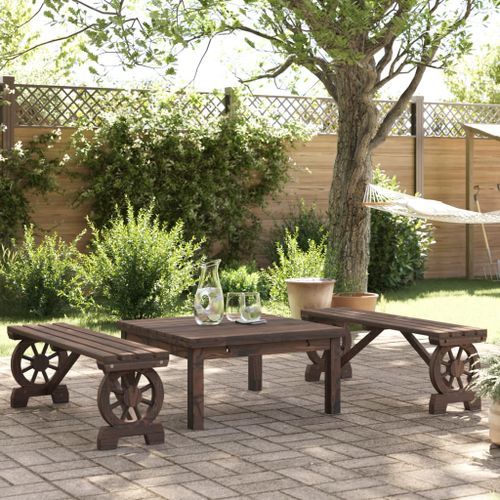 Bancs de jardin 2 pcs bois de sapin massif - Photo n°2; ?>