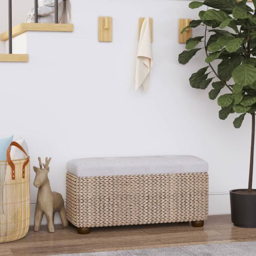 Bancs de rangement 2 pcs avec coussin gris 69 cm quenouille - Photo n°2; ?>