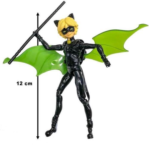 BANDAI Miraculous Ladybug - Mini-poupée 12 cm : Chat Noir et son équipement - Photo n°2; ?>
