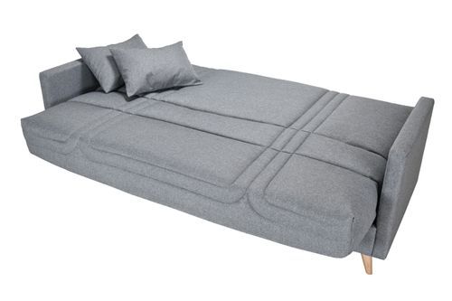 Banquette clic clac tissu 130x190 cm matelas Bultex 14 cm avec rangement Balia - Photo n°3; ?>