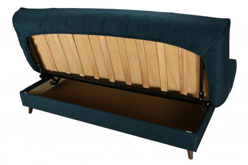 Banquette Clic-clac tissu 130x190 cm matelas Bultex 14 cm avec rangement Boky - Photo n°3; ?>