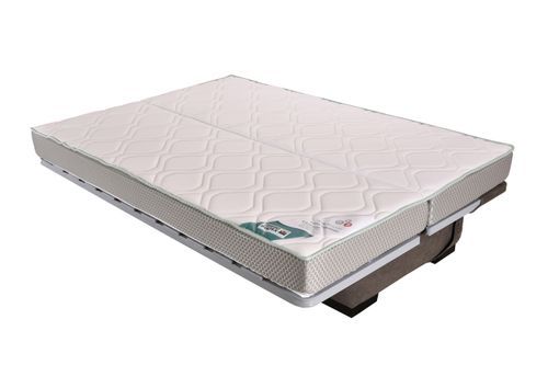 Banquette Clic-clac tissu 130x190 cm matelas Bultex 14 cm avec rangement Zéa - Photo n°3; ?>