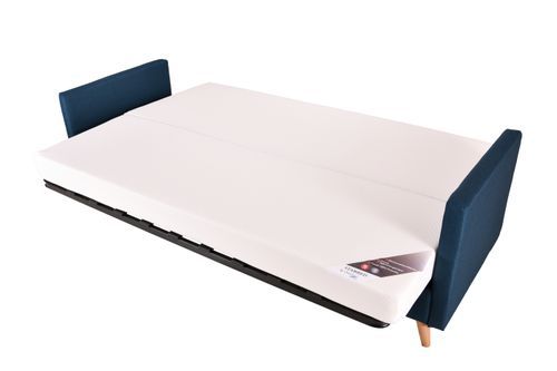 Banquette Clic-clac tissu 130x190 cm matelas Starbed 13 cm avec rangement Soly - Photo n°3; ?>