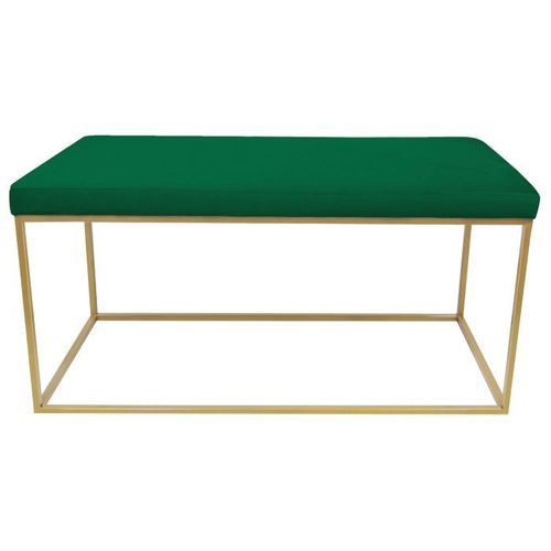 Banquette Et Poufs Velours Vert Et Métal Doré Ismael 13 Banquette et poufs velours vert et métal doré Ismael - Photo n°3; ?>