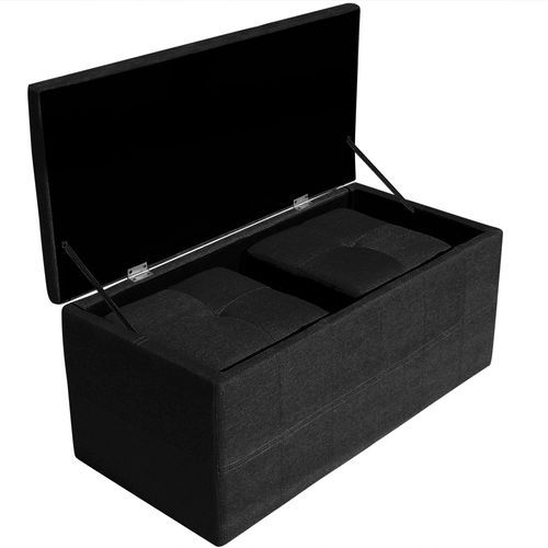 Banquette tissu noir avec 2 poufs Kenzo - Photo n°2; ?>