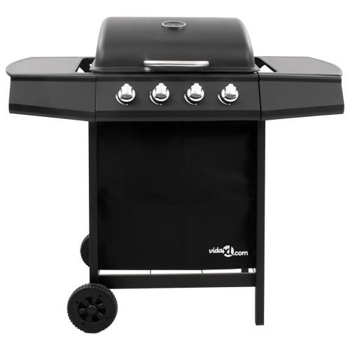 Barbecue gril à gaz avec 4 brûleurs Noir - Photo n°3; ?>