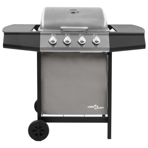 Barbecue gril à gaz avec 4 brûleurs Noir et argenté - Photo n°3; ?>