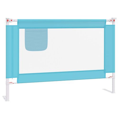 Barrière de sécurité de lit d'enfant Bleu 100x25 cm Tissu - Photo n°2; ?>