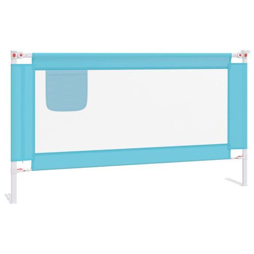 Barrière de sécurité de lit d'enfant Bleu 150x25 cm Tissu - Photo n°2; ?>