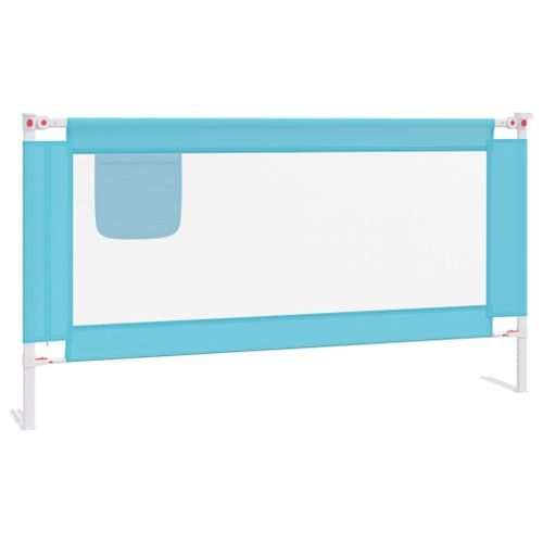 Barrière de sécurité de lit d'enfant Bleu 160x25 cm Tissu - Photo n°2; ?>