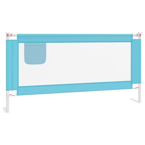 Barrière de sécurité de lit d'enfant Bleu 180x25 cm Tissu - Photo n°2; ?>