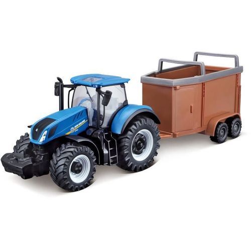 BBURAGO - 1/43 COLLECTION FERME - Tracteur New Holland + remorque a friction - Photo n°2; ?>