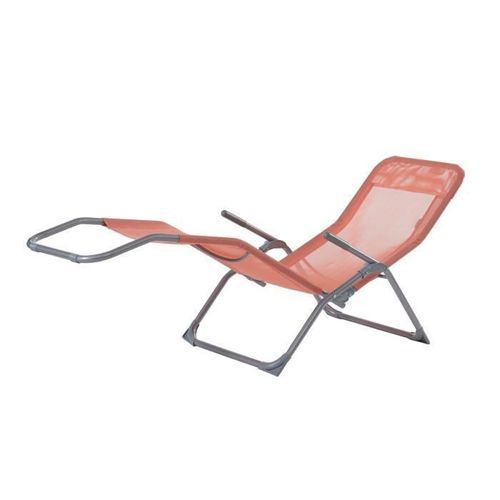 BEAU RIVAGE Lot de 2 transats LUNJA - En textilene - Corail - Photo n°3; ?>