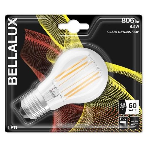 BELLALUX Lot de 6 Ampoules LED Standard clair fil 6,5W=60 E27 chaud - Photo n°2; ?>