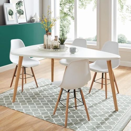 Table à manger extensible Lorna 160-210cm - chêne/blanc Scandinave